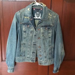 tommy hilfiger small distressed denim jacket
